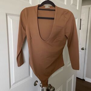 Free people long sleeve thong bodysuit